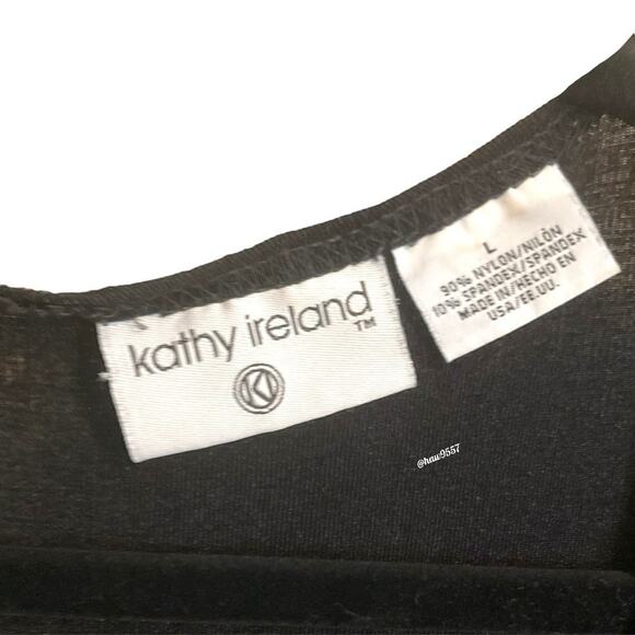 Kathy Ireland Cardigan Black Open Longline Sweater Duster Women Size L - Picture 4 of 8